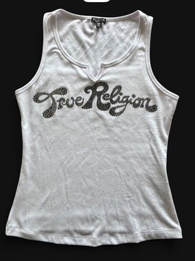 True Religion crystal Logo V Notch Tank